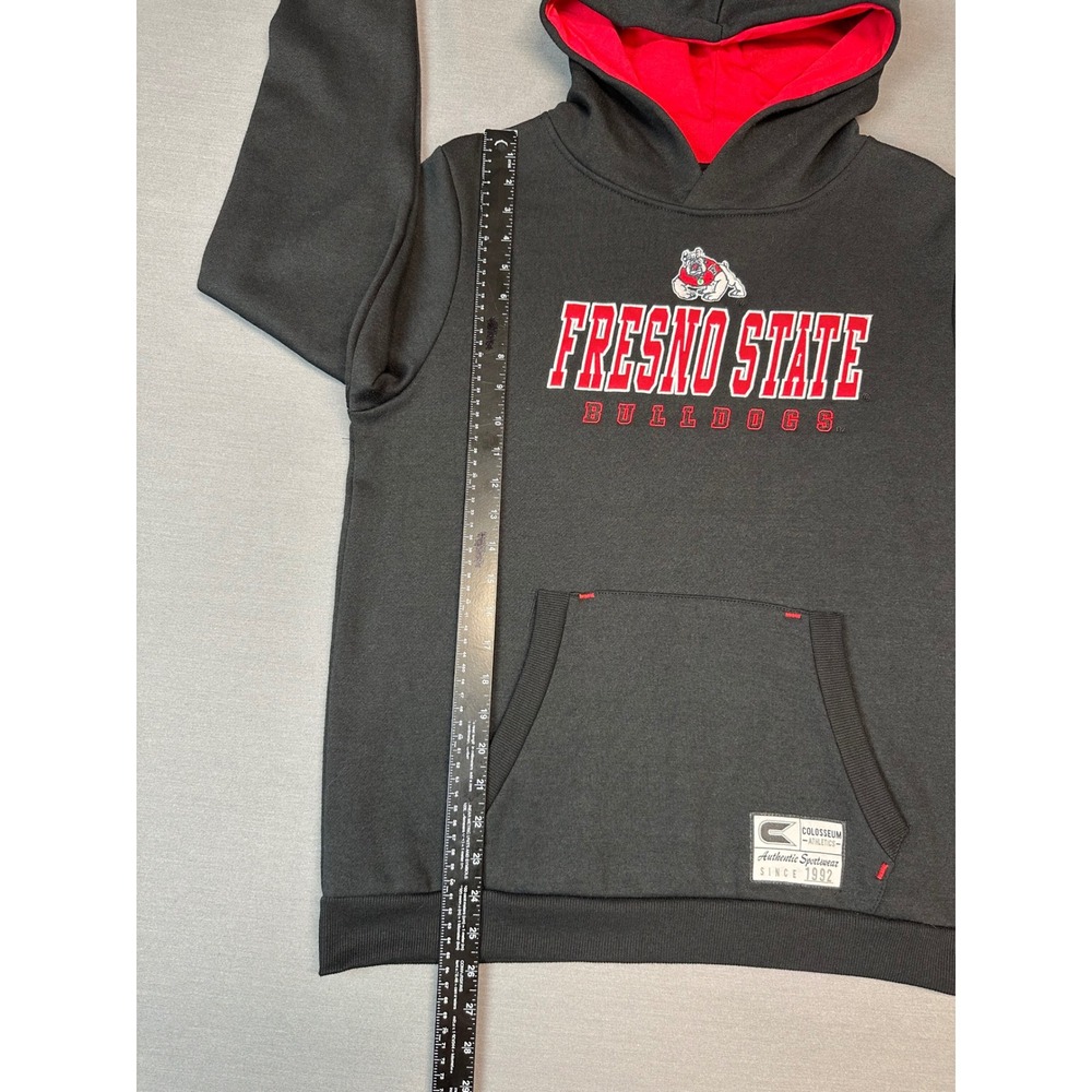 Fresno State Bulldogs Hoodie Youth XL 20 Black Red Go Dogs Colosseum Pullover - Picture 5 of 8